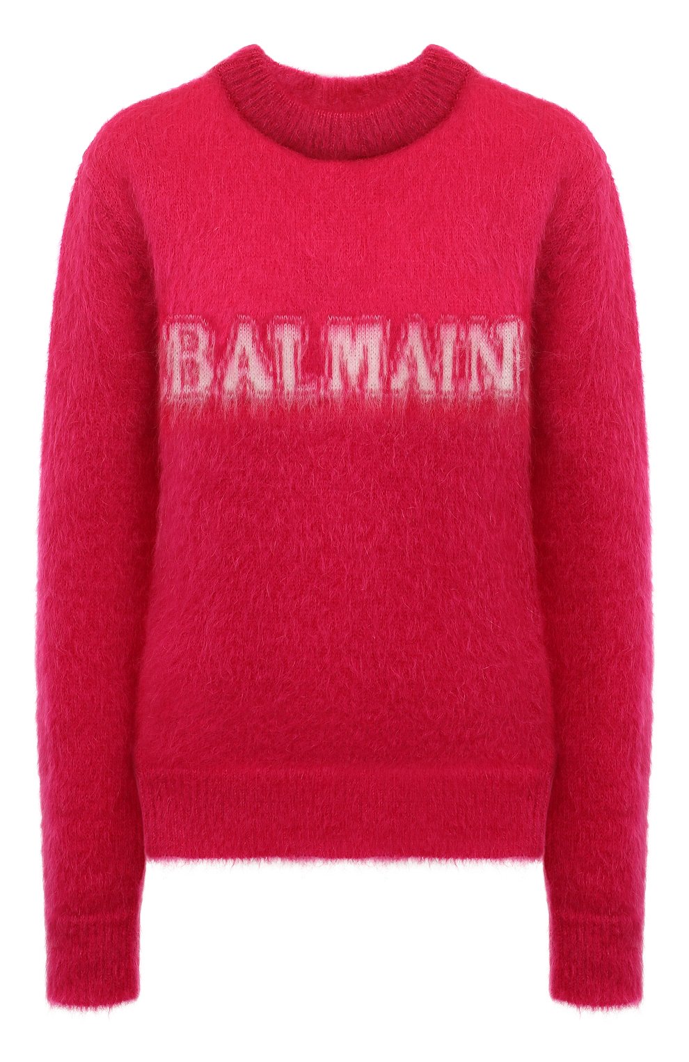 Шерстяной пуловер BALMAIN фуксия цвета по цене 162500 руб., арт. BF0KD025KF38, фото 1 Шерстяной пуловер BALMAIN, арт. BF0KD025KF38, фото 1