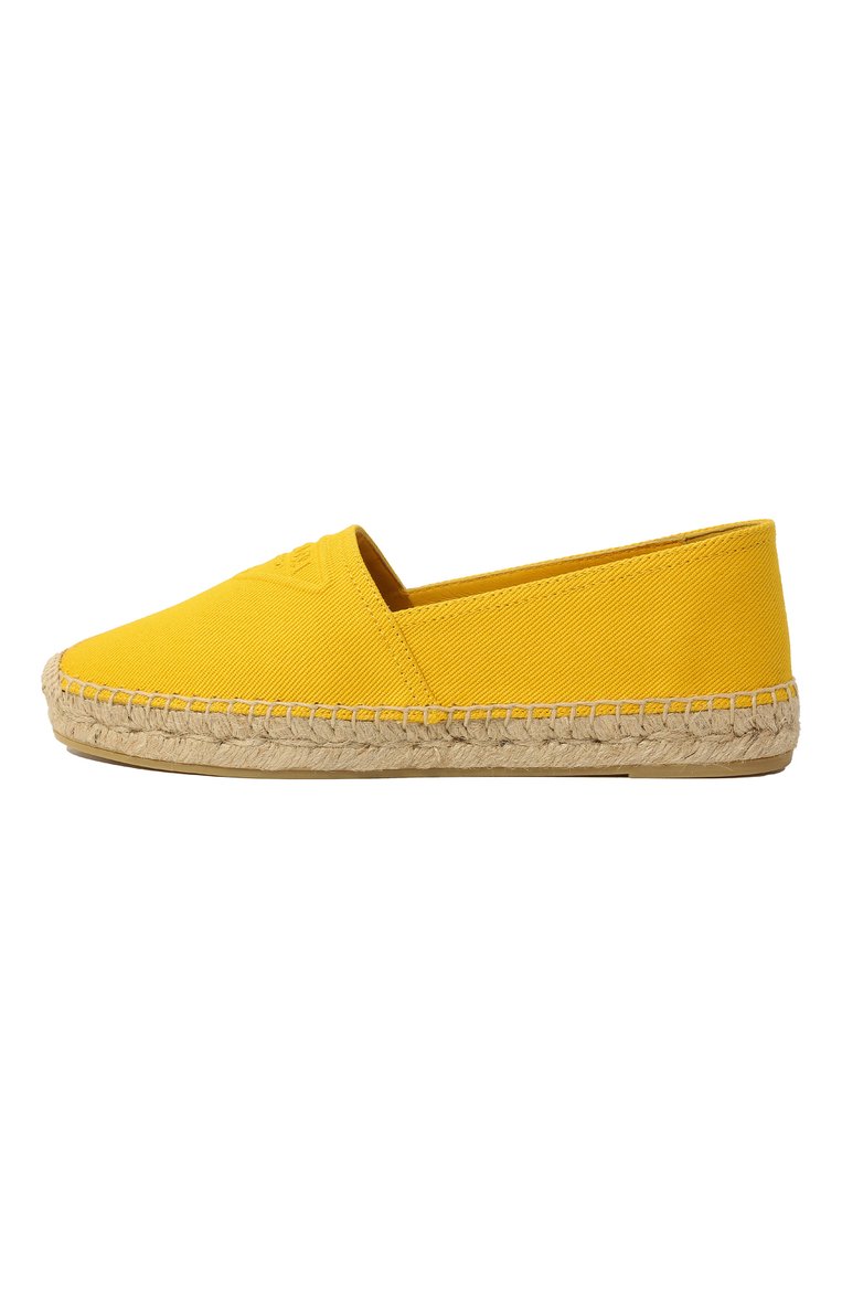 Женские текстильные эспадрильи PRADA желтого цвета, арт. 1S839M-3LKE-F0377-020 | Фото 4 (Материал внешний: Текстиль; Нос: Не проставлено)
