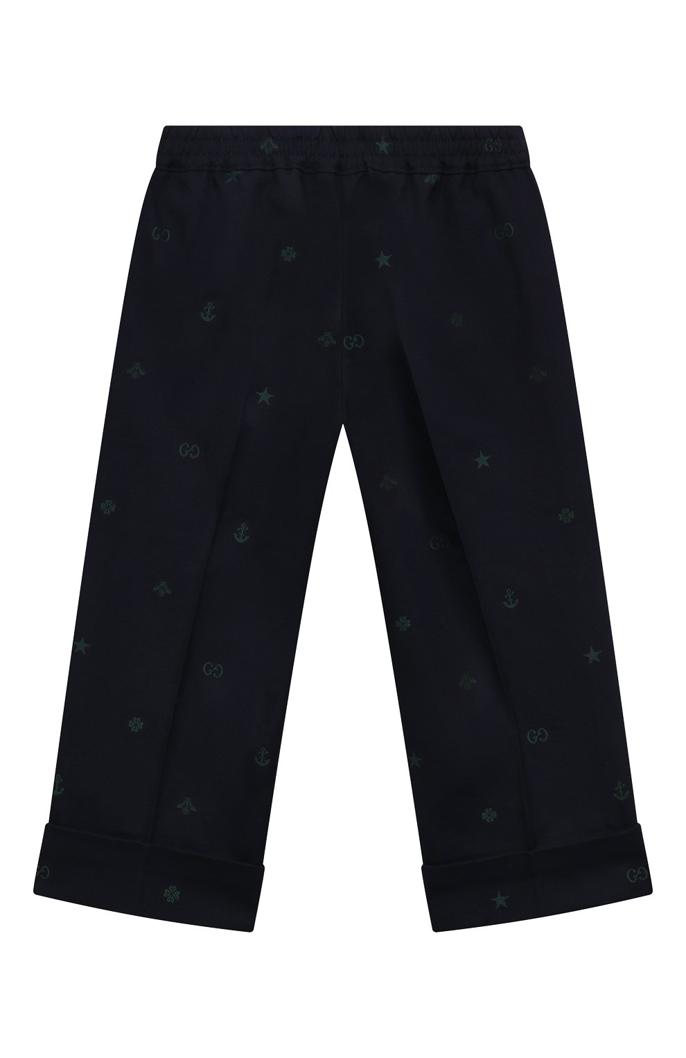 Хлопковые брюки GUCCI темно-синего цвета по цене 48960 руб., арт. 600348 XWAHH, фото 2 Хлопковые брюки GUCCI, арт. 600348 XWAHH, фото 2