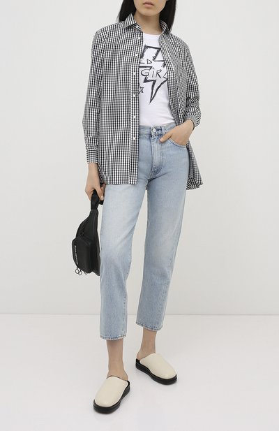 Хлопковая рубашка REDVALENTINO черно-белого цвета по цене 48500 руб., арт. UR3ABE20/55Y, фото 2 Хлопковая рубашка REDVALENTINO, арт. UR3ABE20/55Y, фото 2