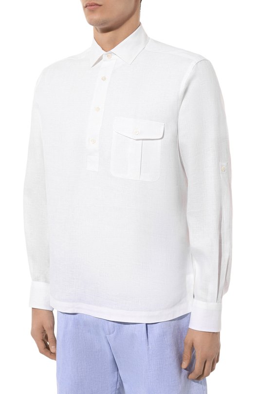 Льняная рубашка Corneliani 93P212-9311091 Белый  93P212-9311091 Фото 3