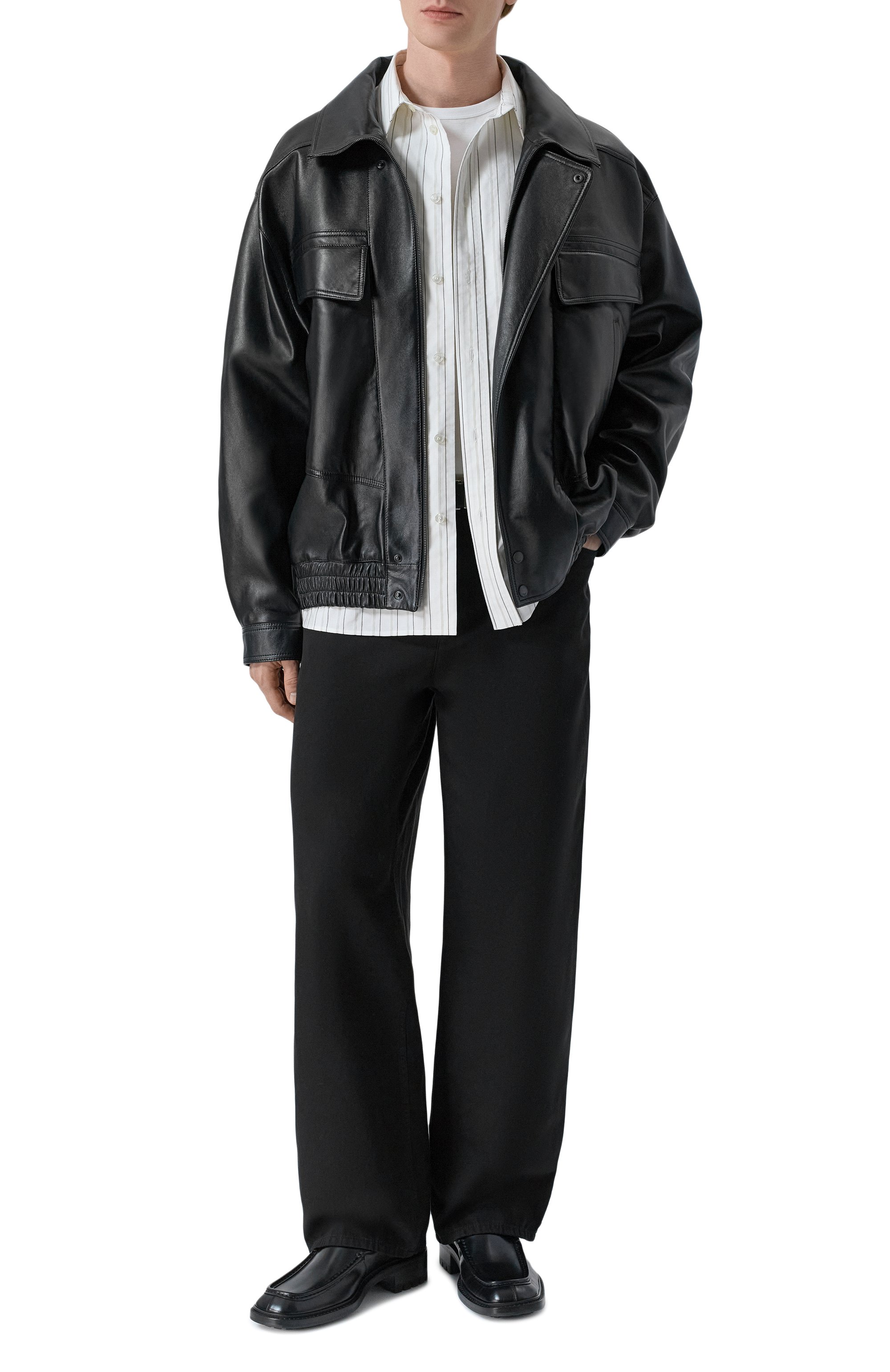 Кожаный бомбер SAINT LAURENT, арт. 840864/YCIJ2, фото 2