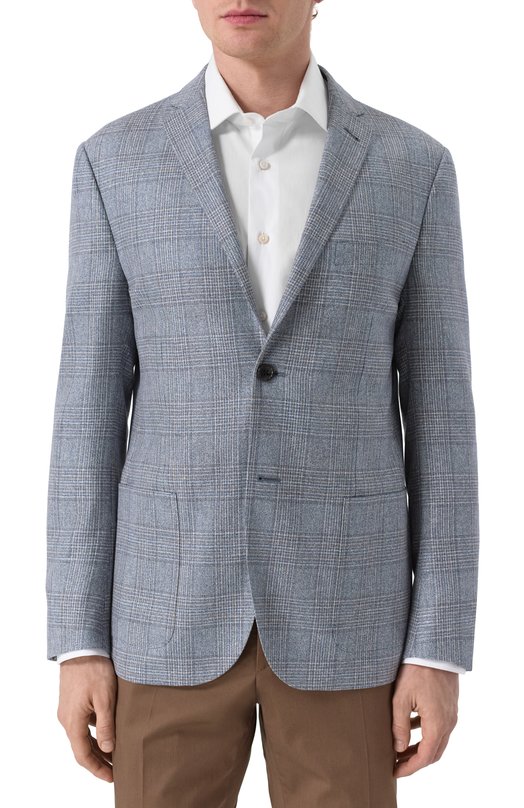 Пиджак из шелка и шерсти Corneliani 25X002-2516215 Синий  25X002-2516215 Фото 4