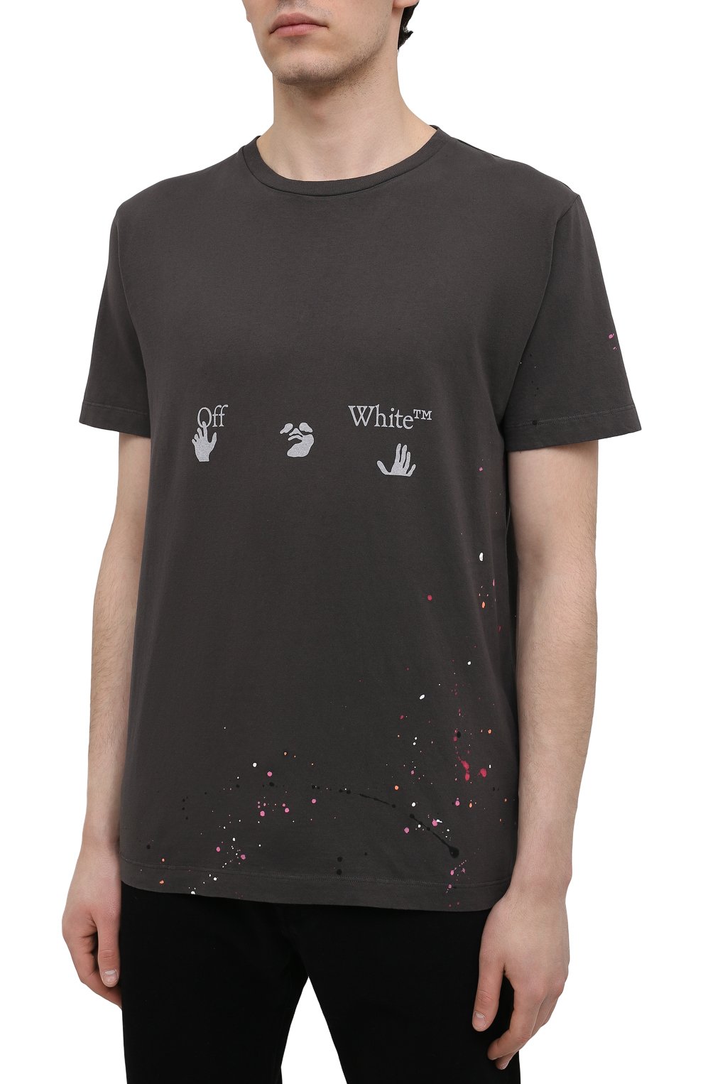 Хлопковая футболка OFF-WHITE, арт. 0MAA027S21JER002, фото 3