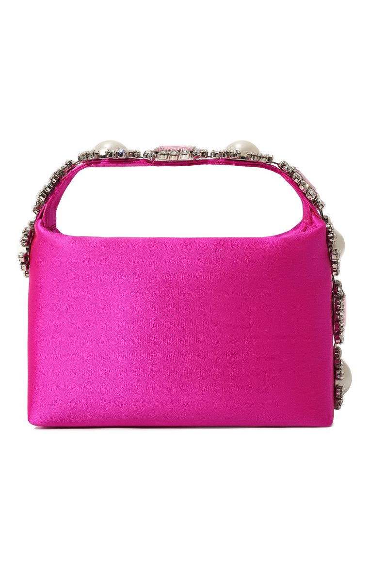 Женская сумка hobo L'ALINGI фуксия цвета, арт. CRYSTAL H0B0 BAG/SATIN | Фото 1 (Женское Кросс-КТ: Вечерняя сумка; Материал сплава: Проставлено; Размер: mini; Материал: Текстиль; Драгоценные камни: Проставлено)