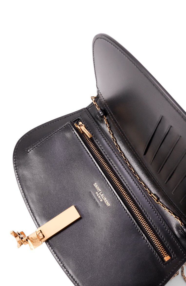 Женский клатч voltaire SAINT LAURENT черного цвета, арт. 799867/0SX0W | Фото 5 (Материал: Натуральная кожа; Размер: mini; Женское Кросс-КТ: Вечерняя сумка, Клатч-клатчи; Автоматизация ТО: Проставлено; Автоматизация состава: Проставлено)