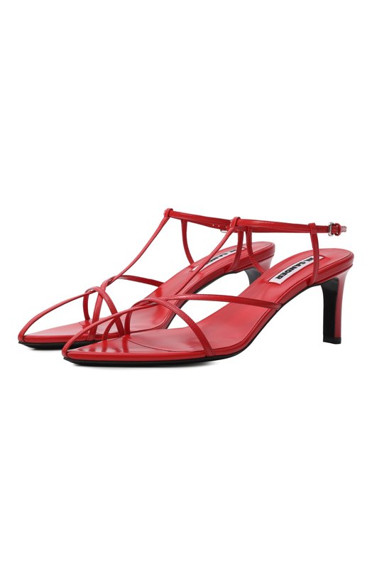 Кожаные босоножки Cage Jil Sander J15WL0062/P6519 Красный J15WL0062/P6519