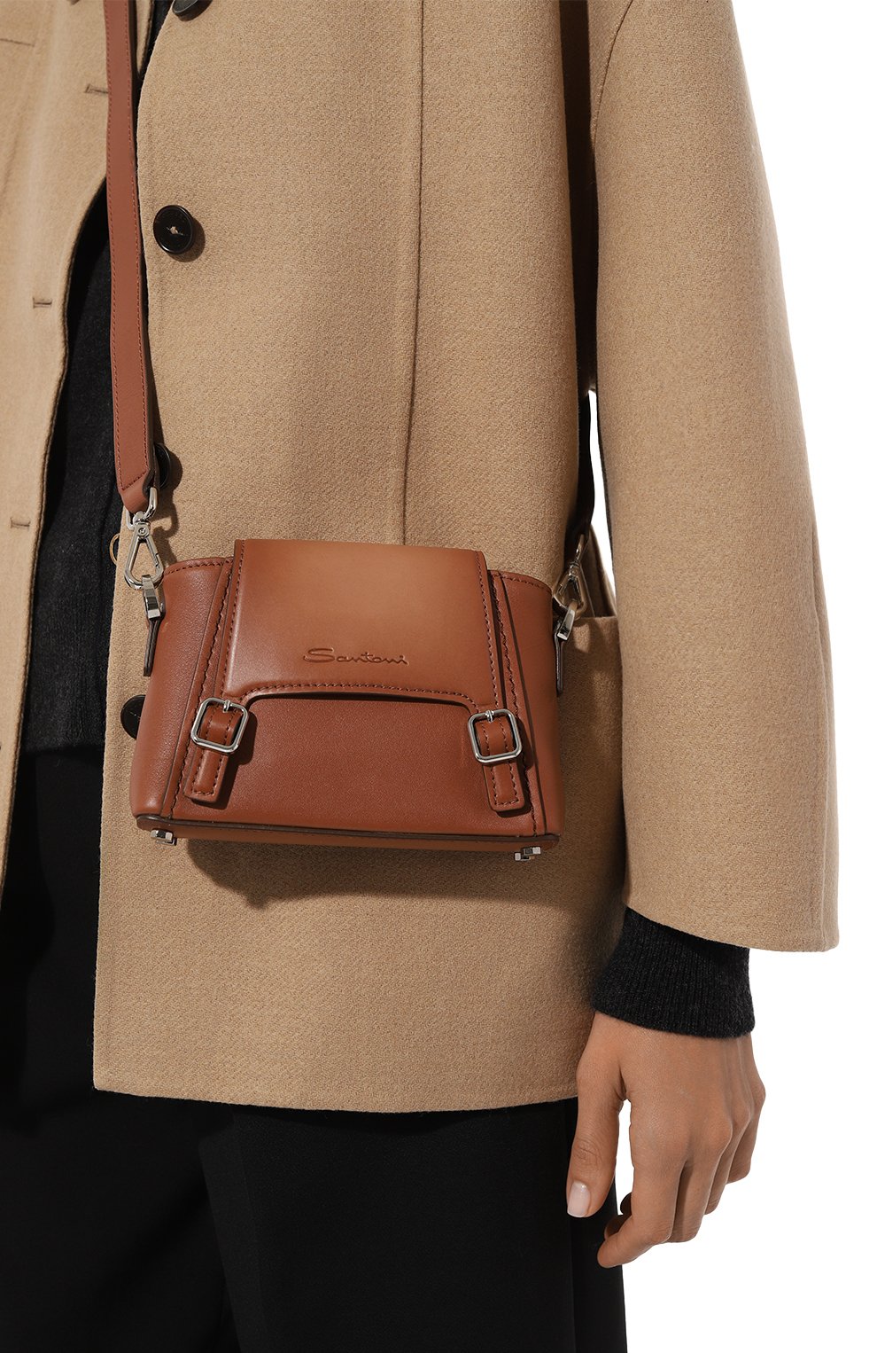 Сумка SANTONI светло-коричневого цвета по цене 93750 руб., арт. UFBBA2360DB-A2SCC45, фото 2 Сумка SANTONI, арт. UFBBA2360DB-A2SCC45, фото 2