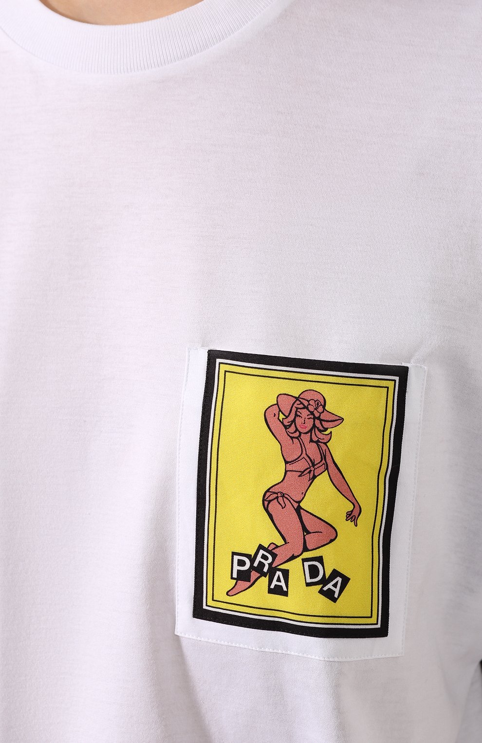 Хлопковая футболка PRADA разноцветного цвета по цене 45000 руб., арт. 3510A-1WKB-F0Z72, фото 5 Хлопковая футболка PRADA, арт. 3510A-1WKB-F0Z72, фото 5
