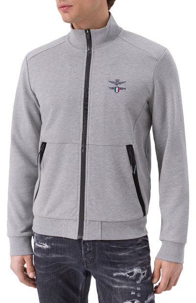 Хлопковая толстовка AERONAUTICA MILITARE серого цвета по цене 22550 руб., арт. FE1986F581, фото 3 Хлопковая толстовка AERONAUTICA MILITARE, арт. FE1986F581, фото 3
