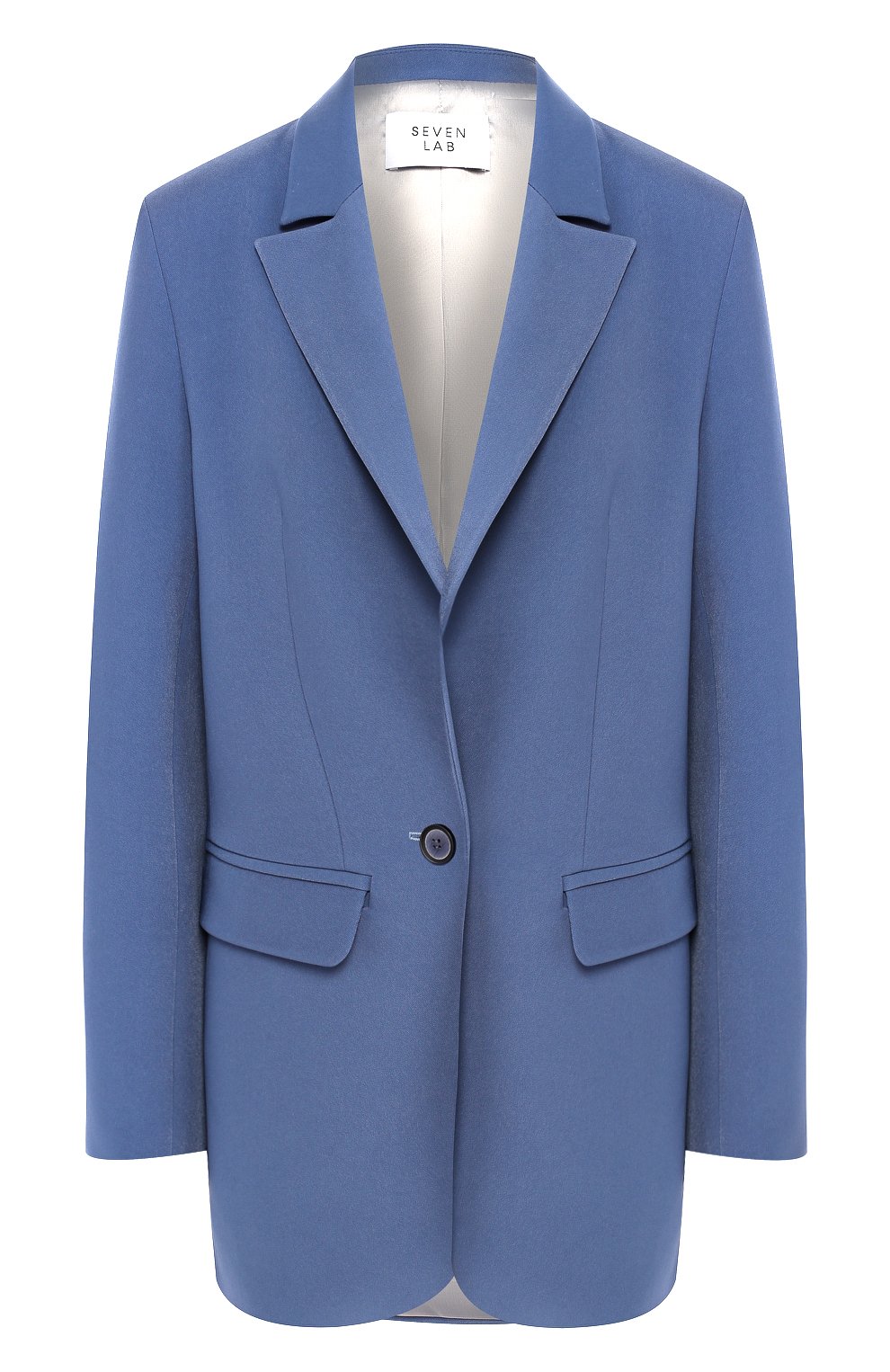 Жакет из вискозы SEVEN LAB синего цвета по цене 25200 руб., арт. J19-00Q dark blue, фото 1 Жакет из вискозы SEVEN LAB, арт. J19-00Q dark blue, фото 1