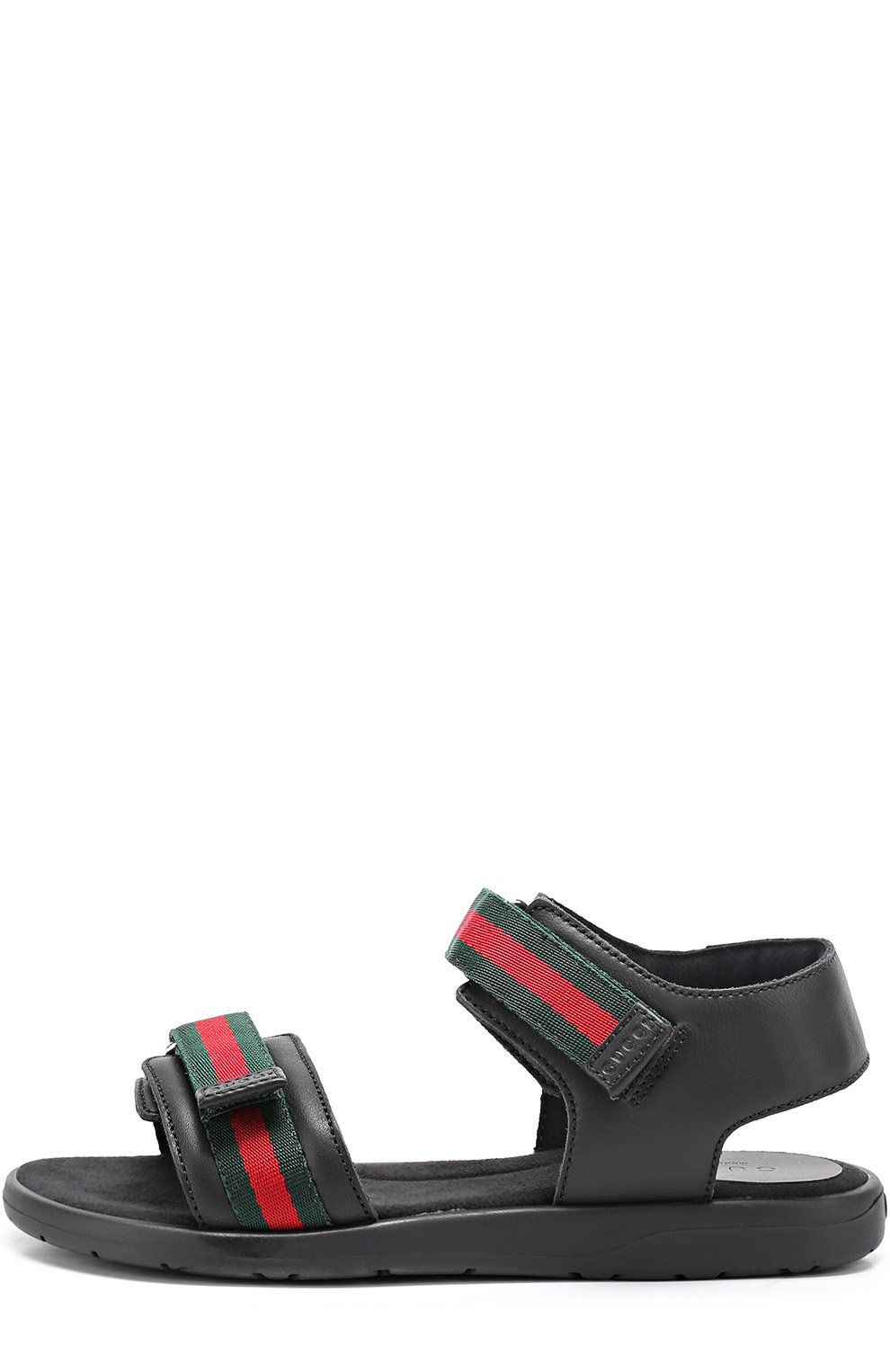 Кожаные сандалии с застежками велькро GUCCI черного цвета по цене 34450 руб., арт. 257761/BLN10, фото 2 Кожаные сандалии с застежками велькро GUCCI, арт. 257761/BLN10, фото 2