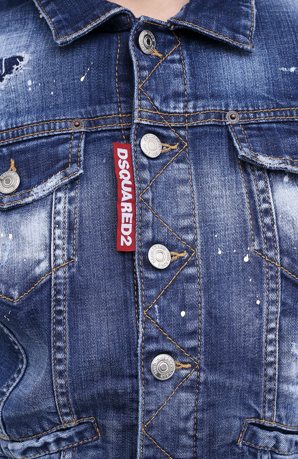 Джинсовая куртка DSQUARED2 синего цвета по цене 68700 руб., арт. S80AM0007/S30342, фото 5 Джинсовая куртка DSQUARED2, арт. S80AM0007/S30342, фото 5