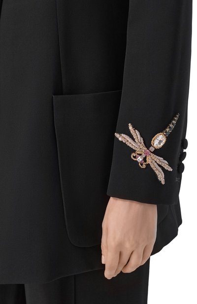 Жакет из вискозы BALMAIN черного цвета по цене 647000 руб., арт. HF1SJ165/PD58, фото 5 Жакет из вискозы BALMAIN, арт. HF1SJ165/PD58, фото 5