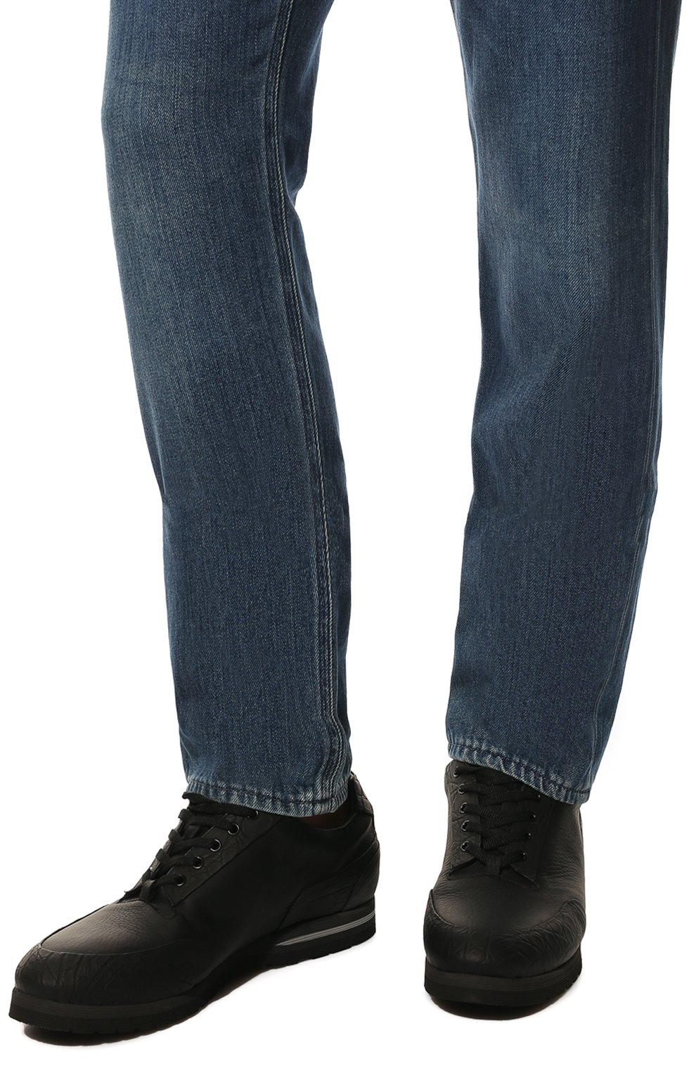 Кожаные кроссовки с отделкой из кожи каймана ZILLI, арт. T033/002/CCR0, фото 3