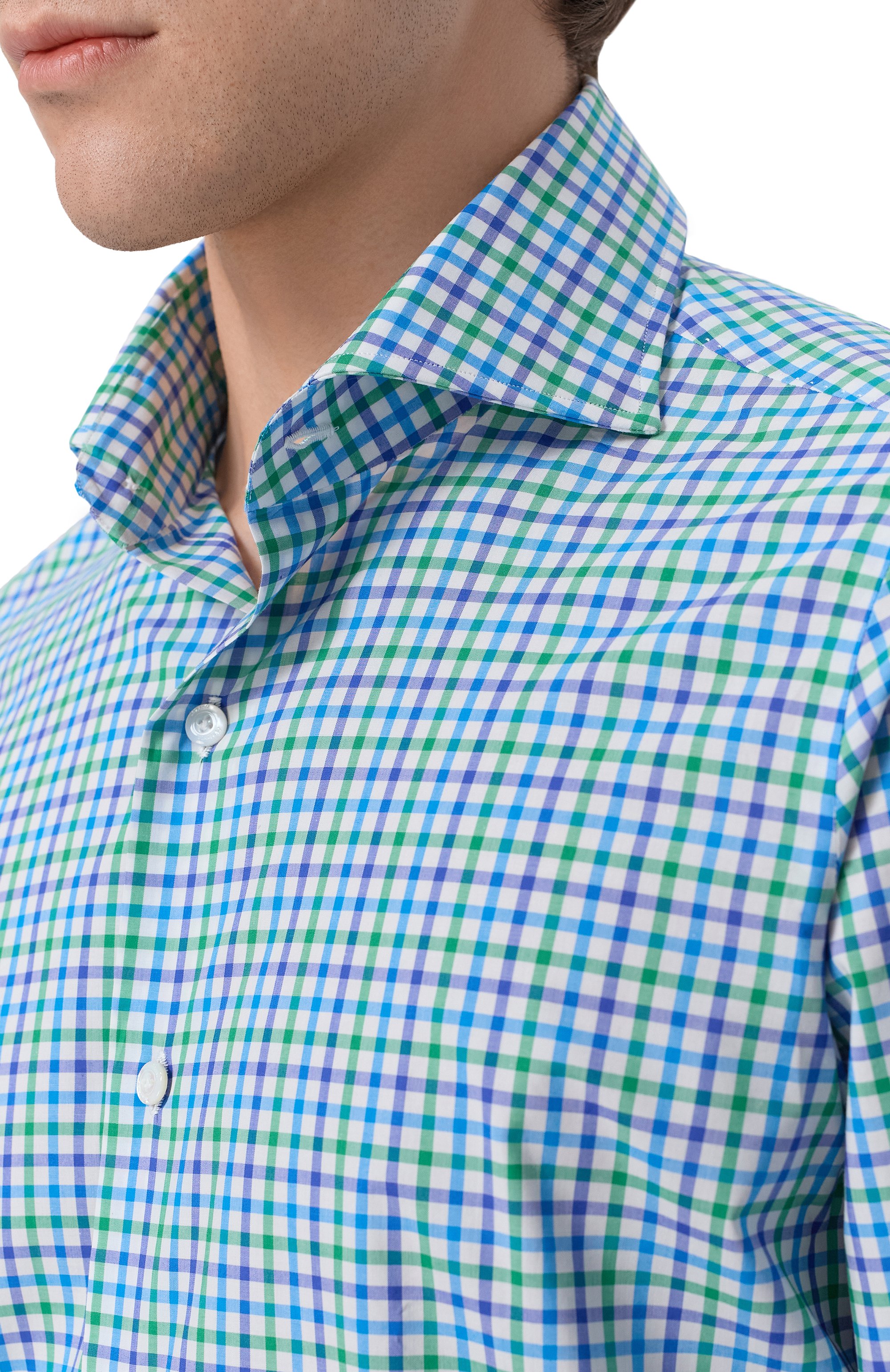 Хлопковая рубашка FINAMORE 1925 зеленого цвета по цене 44050 руб., арт. NAP0LI 1 EDUARD0 Z L/M0683, фото 5 Хлопковая рубашка FINAMORE 1925, арт. NAP0LI 1 EDUARD0 Z L/M0683, фото 5