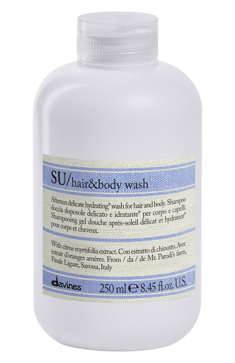 Шампунь для волос и тела su (250ml) DAVINES бесцветного цвета, арт. 90141 | Фото 1 (Региональные ограничения белый список (Axapta Mercury): Не проставлено; Назначение: Для волос; Косметика кросс-кт: Уход У; Тип продукта: Шампуни; Нос: Не проставлено; Обьем косметики: 250ml)