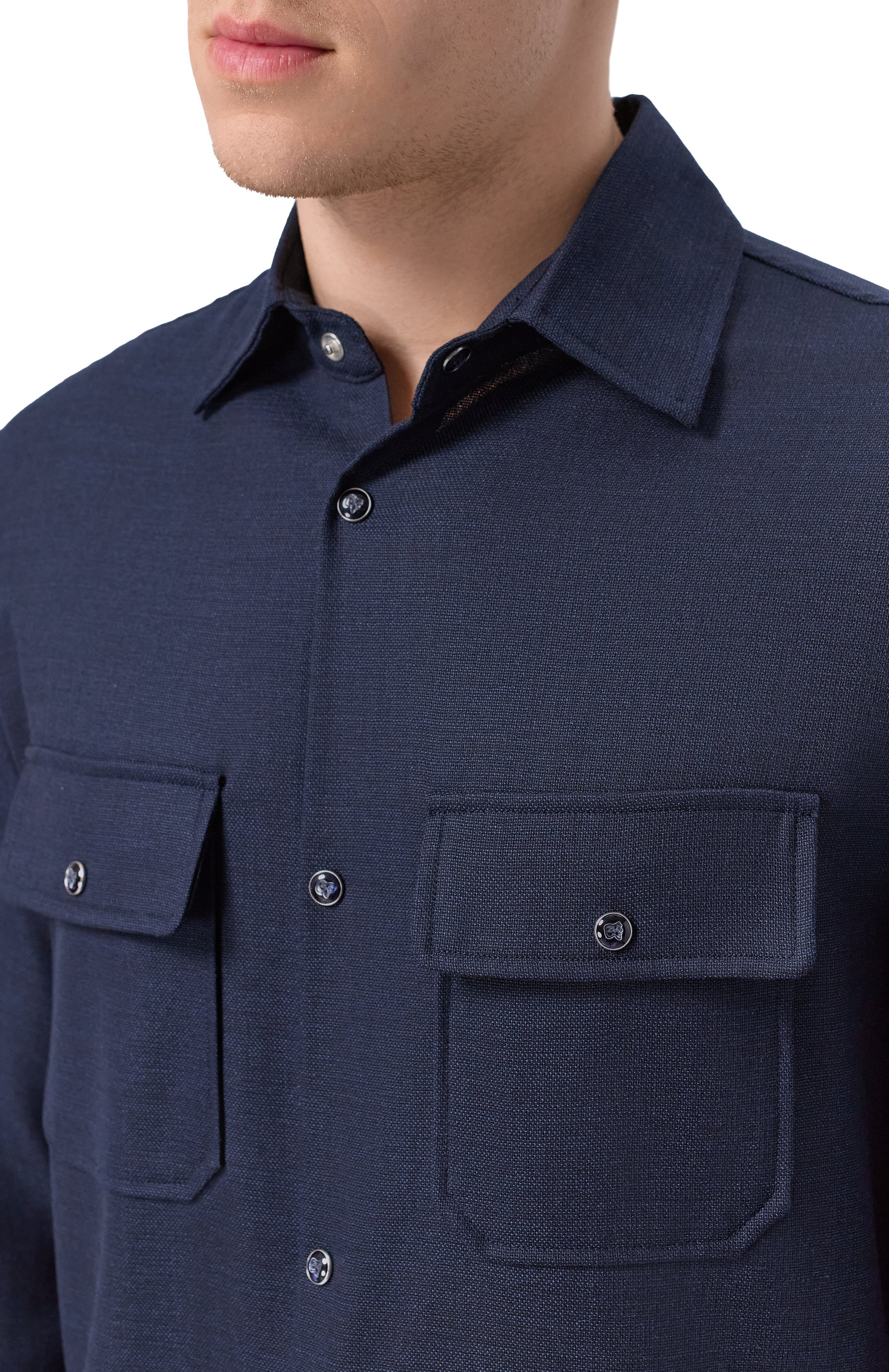 Шерстяная рубашка MARCO PESCAROLO темно-синего цвета по цене 97300 руб., арт. NEXT/5318_001, фото 5 Шерстяная рубашка MARCO PESCAROLO, арт. NEXT/5318_001, фото 5
