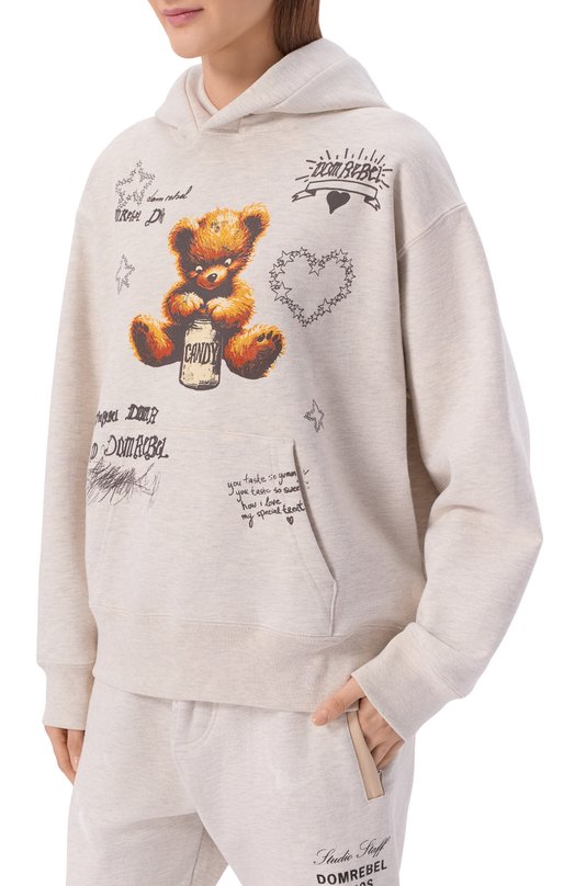 Хлопковое худи DOMREBEL TREATS/PULL0VER H00DIE Серый  TREATS/PULL0VER H00DIE Фото 3