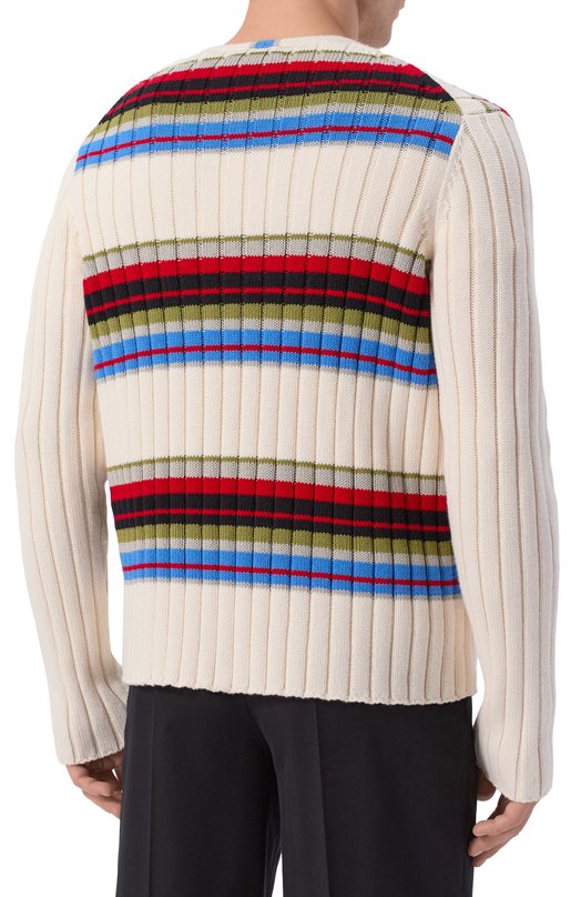 Кардиган из хлопка и шерсти Dries Van Noten 021236/3730 Белый  021236/3730 Фото 4