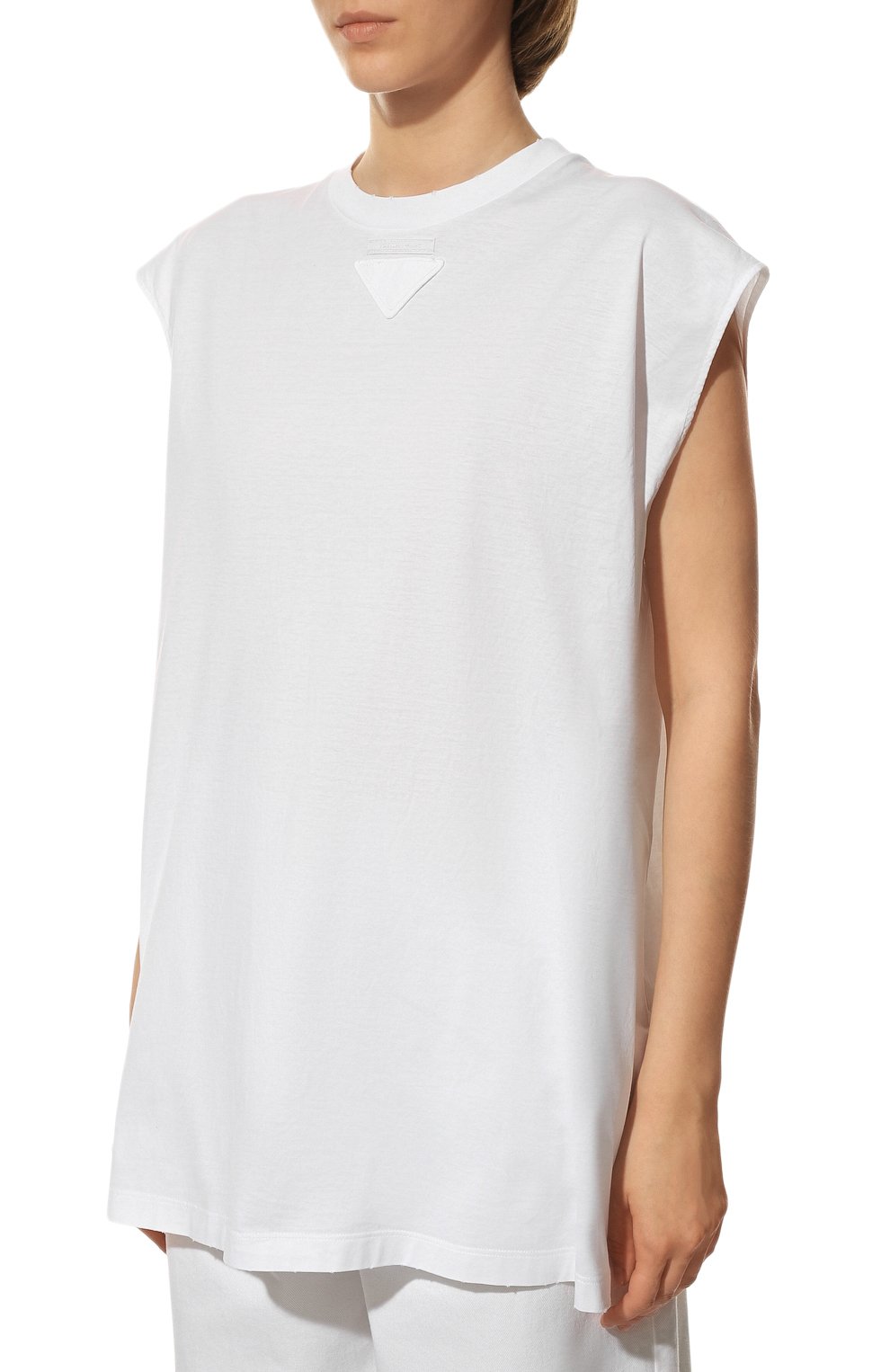 Хлопковая футболка PRADA, арт. 3556A-1Y98-F0009-212, фото 3