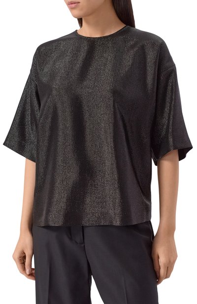 Топ из вискозы BOSS черного цвета по цене 27950 руб., арт. 50548890, фото 3 Топ из вискозы BOSS, арт. 50548890, фото 3