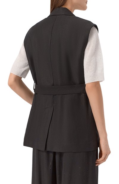 Жилет из вискозы и льна BRUNELLO CUCINELLI, арт. MH1267754, фото 4