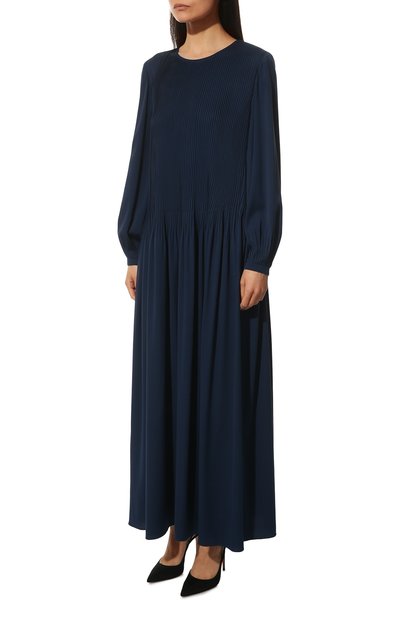 Шелковое платье LORO PIANA синего цвета по цене 449000 руб., арт. FAM0864, фото 3 Шелковое платье LORO PIANA, арт. FAM0864, фото 3