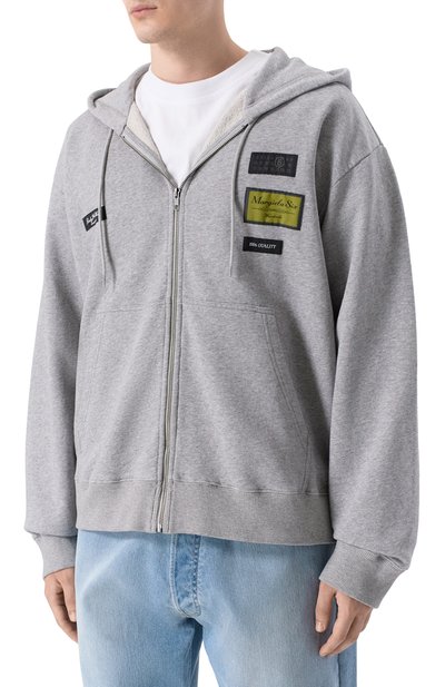 Хлопковая толстовка MM6 серого цвета по цене 78950 руб., арт. SH0HG0007/M25025_001, фото 3 Хлопковая толстовка MM6, арт. SH0HG0007/M25025_001, фото 3