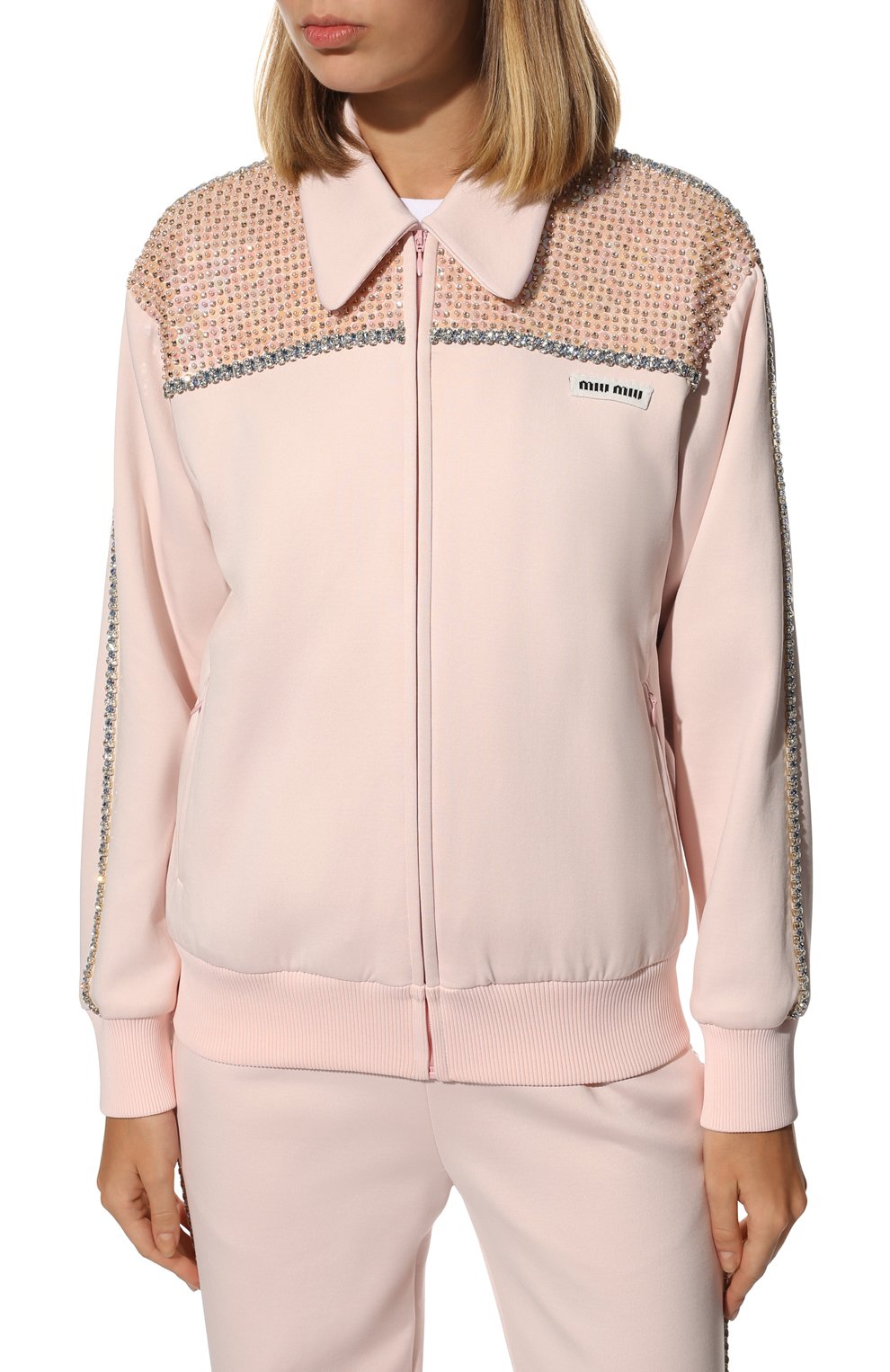 Толстовка MIU MIU светло-розового цвета по цене 370000 руб., арт. MJL789-1ZSC-F0482, фото 3 Толстовка MIU MIU, арт. MJL789-1ZSC-F0482, фото 3