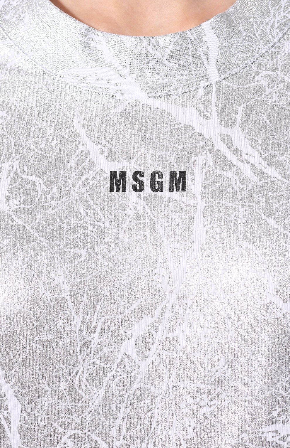 Хлопковая футболка MSGM белого цвета по цене 16850 руб., арт. 2741MDM170 195797, фото 5 Хлопковая футболка MSGM, арт. 2741MDM170 195797, фото 5