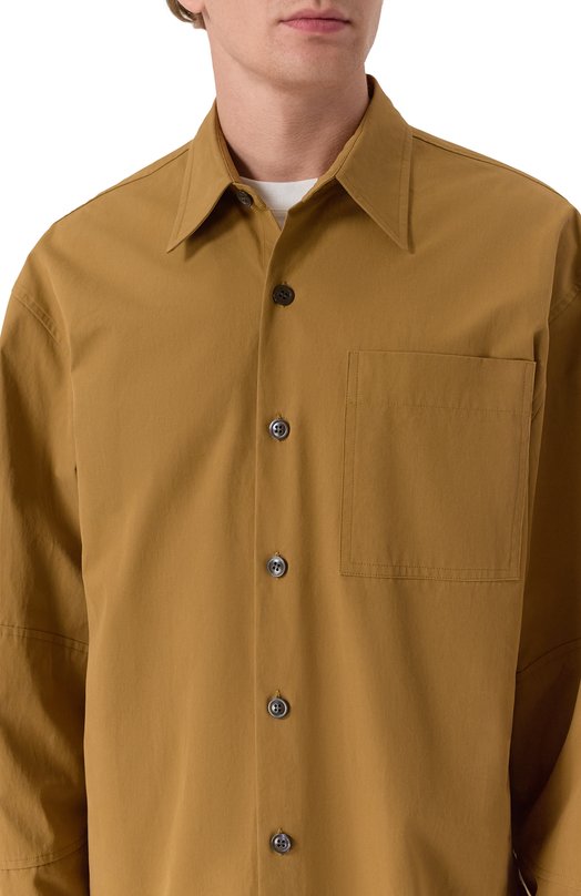 Хлопковая рубашка Dries Van Noten 020775-2218-712 Бежевый  020775-2218-712 Фото 5