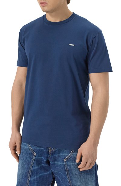 Хлопковая футболка DSQUARED2 темно-синего цвета по цене 25000 руб., арт. S74GD1253/D20020, фото 3 Хлопковая футболка DSQUARED2, арт. S74GD1253/D20020, фото 3