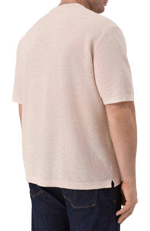 Джемпер изо льна и хлопка Paul&Shark 26411552_001 Бежевый  26411552_001 Фото 4