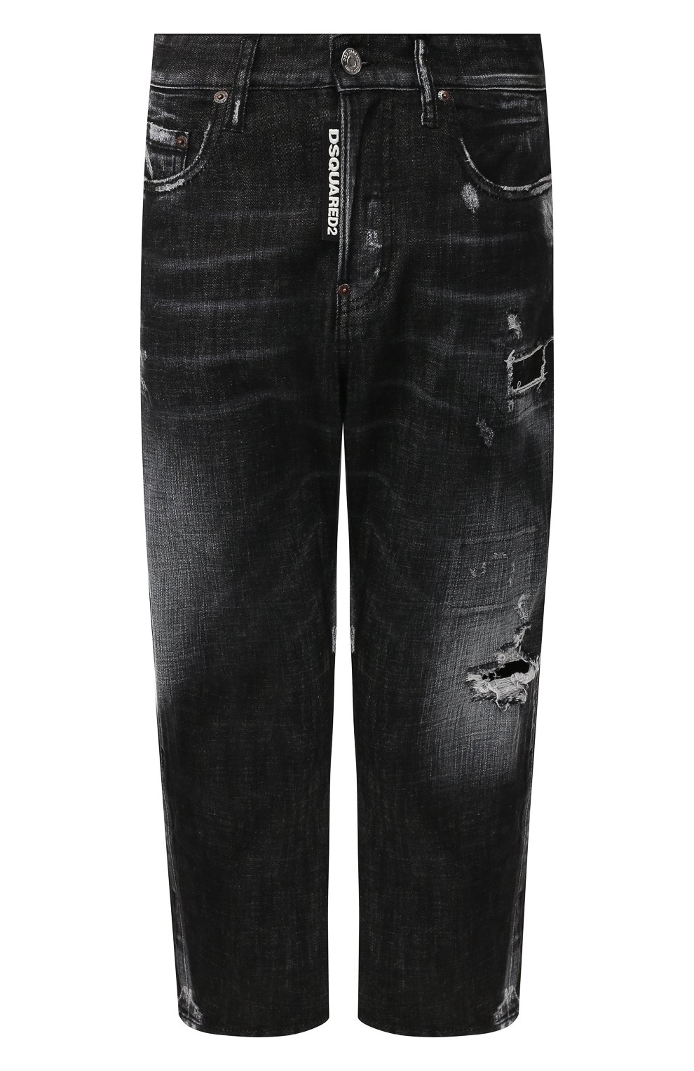 Джинсы с потертостями DSQUARED2 черного цвета по цене 41550 руб., арт. S75LB0216/S30357, фото 1 Джинсы с потертостями DSQUARED2, арт. S75LB0216/S30357, фото 1
