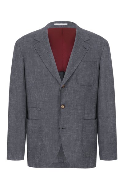Мужской пиджак из шерсти и шелка BRUNELLO CUCINELLI, арт. MZ4047BND