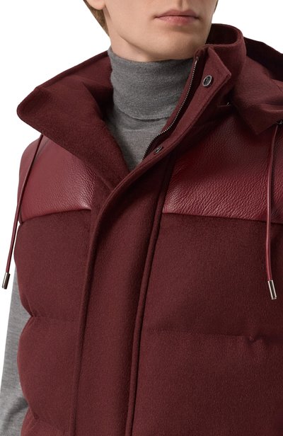 Пуховый жилет с кожаной отделкой MVST, арт. M26.1MM.JA34.1/F184 CASHMERE+CERV0, фото 5