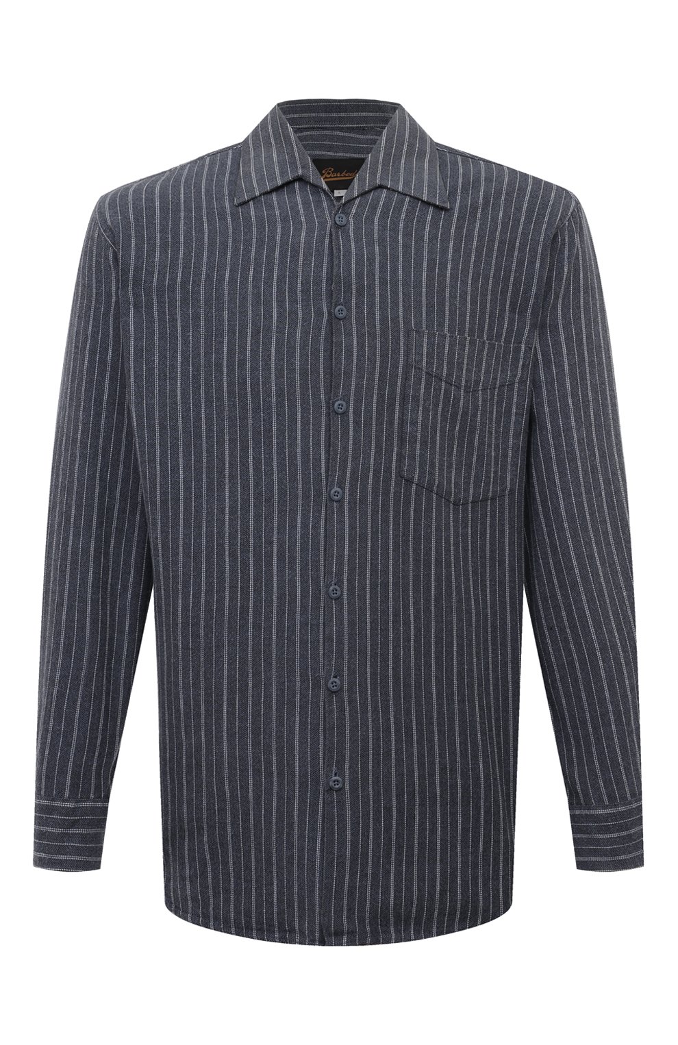 Хлопковая рубашка BARBED темно-синего цвета по цене 21050 руб., арт. CAM6, фото 1 Хлопковая рубашка BARBED, арт. CAM6, фото 1