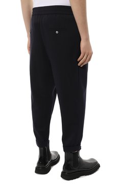 Мужские брюки из шерсти и кашемира BALMAIN темно-синего цвета, арт. AH1PK005JF27 | Фото 4 (Материал внешний: Шерсть; Длина (брюки, джинсы): Укороченные; Случай: Повседневный; Стили: Кэжуэл)