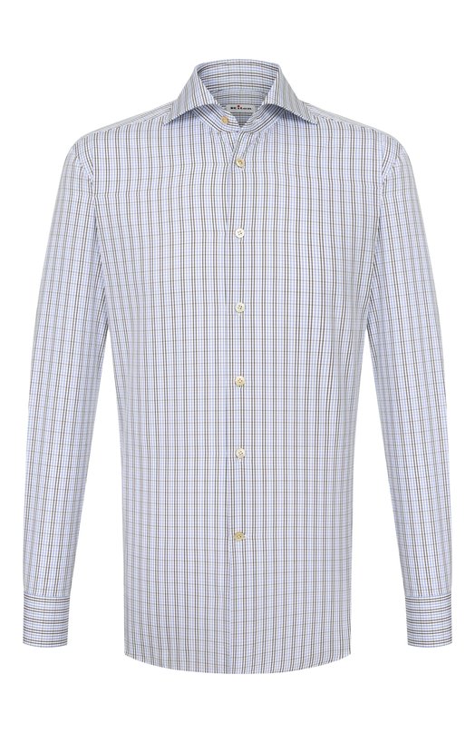 Хлопковая сорочка Kiton UCCH0948223 Голубой UCCH0948223