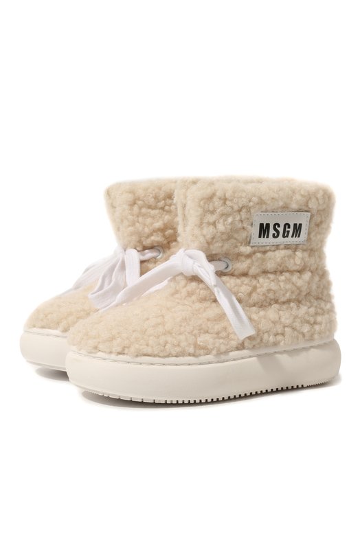 

Утепленные ботинки MSGM kids, Кремовый