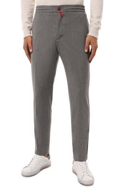 Шерстяные брюки KITON серого цвета по цене 169500 руб., арт. UPLACK0134F01, фото 3 Шерстяные брюки KITON, арт. UPLACK0134F01, фото 3