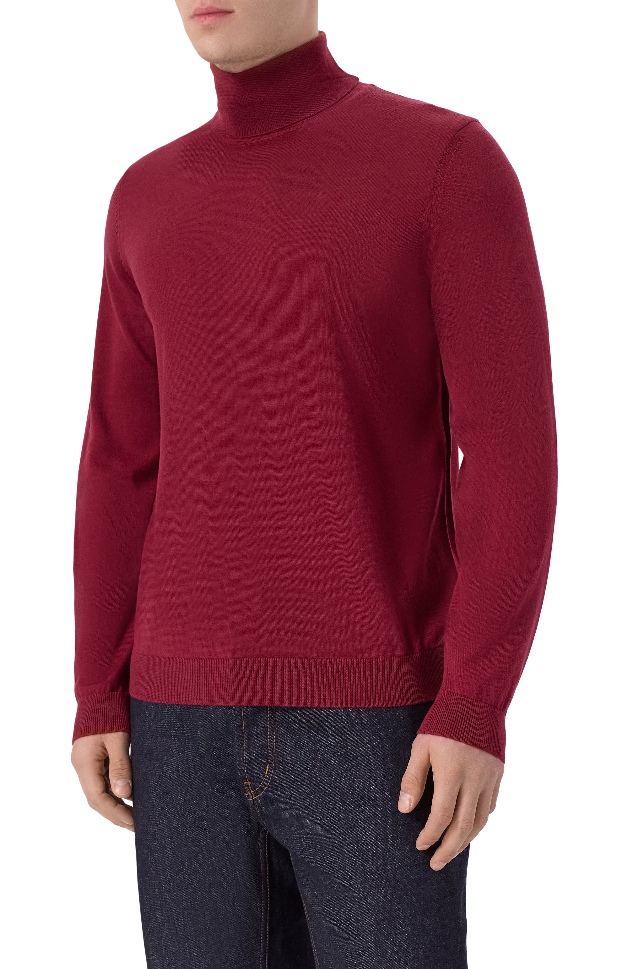 Шерстяная водолазка BOSS бордового цвета по цене 23950 руб., арт. 50468262, фото 3 Шерстяная водолазка BOSS, арт. 50468262, фото 3