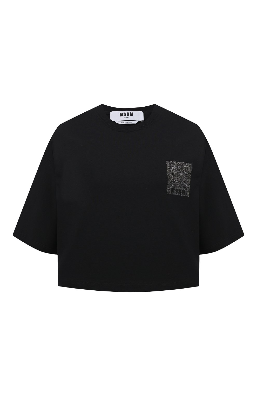 Хлопковая футболка MSGM черного цвета по цене 14850 руб., арт. 3041MDM105 217298, фото 1 Хлопковая футболка MSGM, арт. 3041MDM105 217298, фото 1