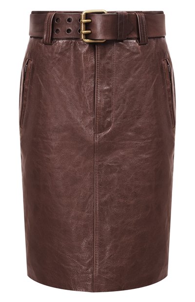 Женская кожаная юбка SAINT LAURENT, арт. 863811/YCVD2