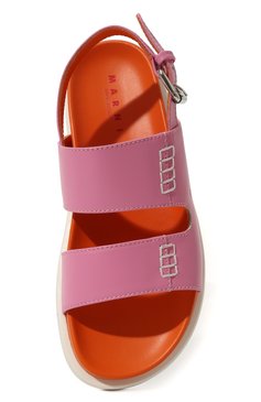 Детские кожаные сандалии MARNI розового цвета, арт. 76715/28-35 | Фото 4 (Материал внутренний: Натуральная кожа; Материал сплава: Проставлено; Нос: Не проставлено)