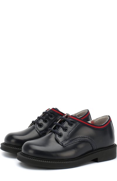 Кожаные дерби с контрастной отделкой GUCCI, арт. 477537/D7310, фото 1