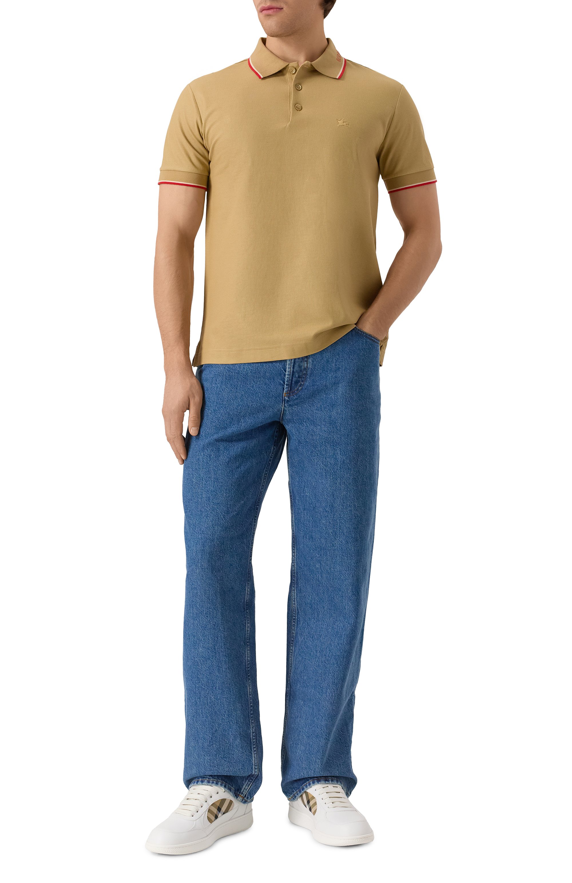 Хлопковое поло BURBERRY, арт. 8110093, фото 2