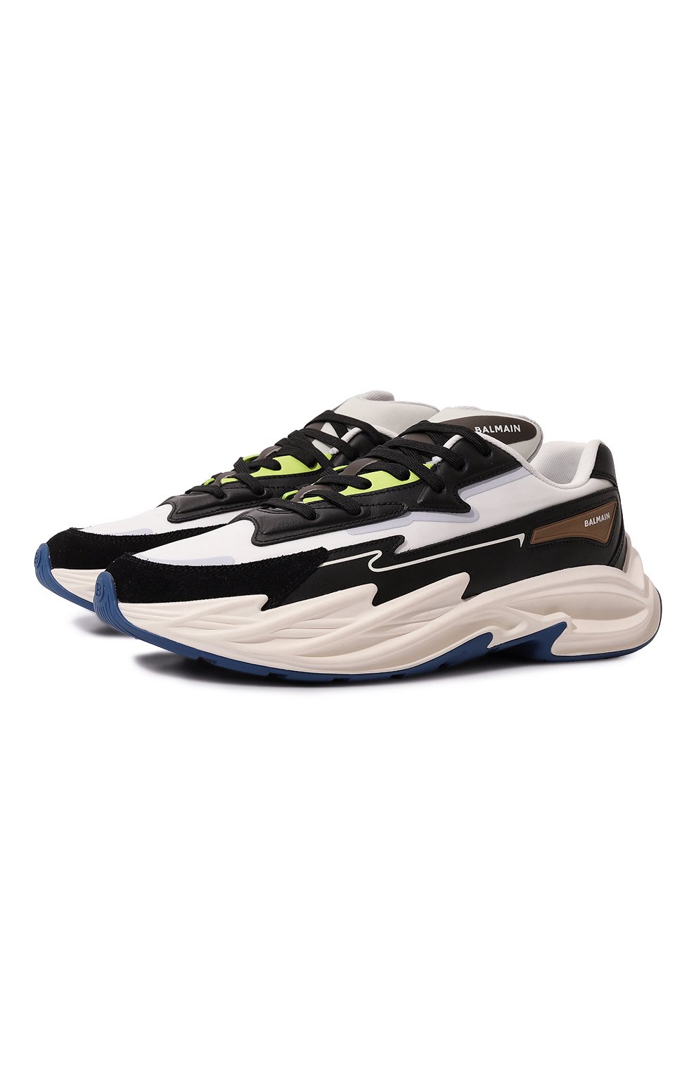 Кожаные кроссовки run-row BALMAIN черно-белого цвета по цене 66000 руб., арт. CM1VI355/LLSH, фото 1 Кожаные кроссовки run-row BALMAIN, арт. CM1VI355/LLSH, фото 1