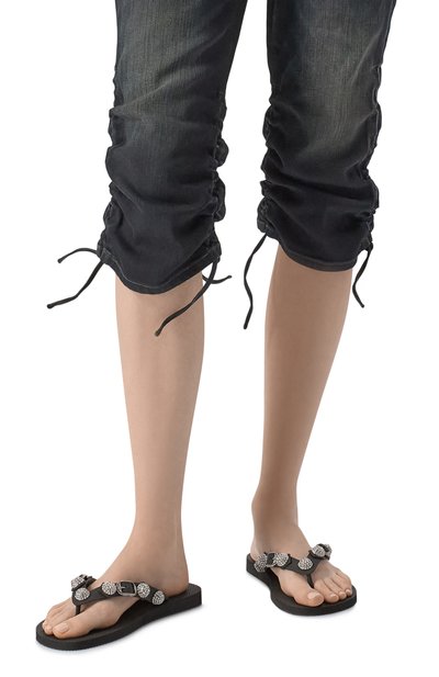 Шлепанцы cagole BALENCIAGA черного цвета по цене 88000 руб., арт. 784853/W1TA8, фото 3 Шлепанцы cagole BALENCIAGA, арт. 784853/W1TA8, фото 3